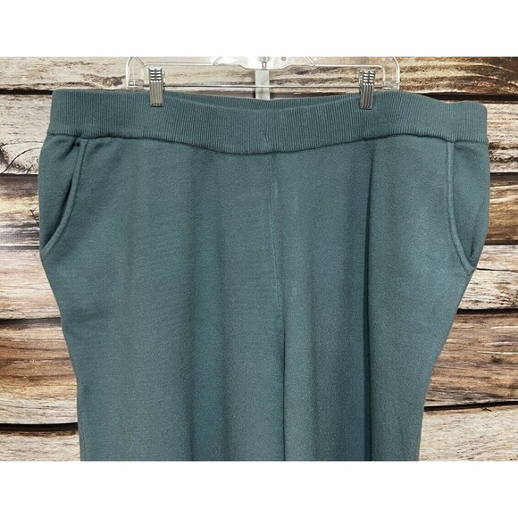 Naturals D&Co Jade Green Elastic Waist Wide Leg Comfy Pants Size 3X NWOT - Picture 5 of 12
